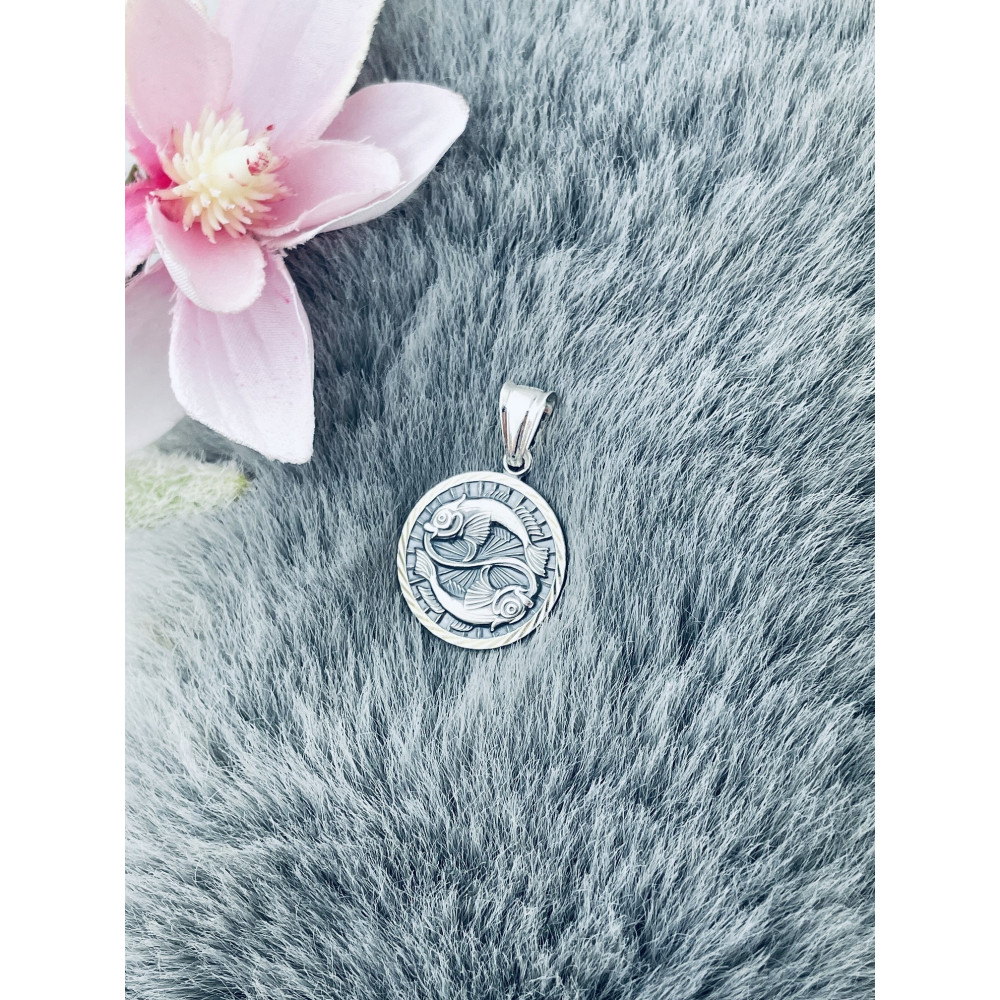 Silber Anhänger Fische Sternzeichen Tierkreiszeichen Horoskop Kettenanhänger