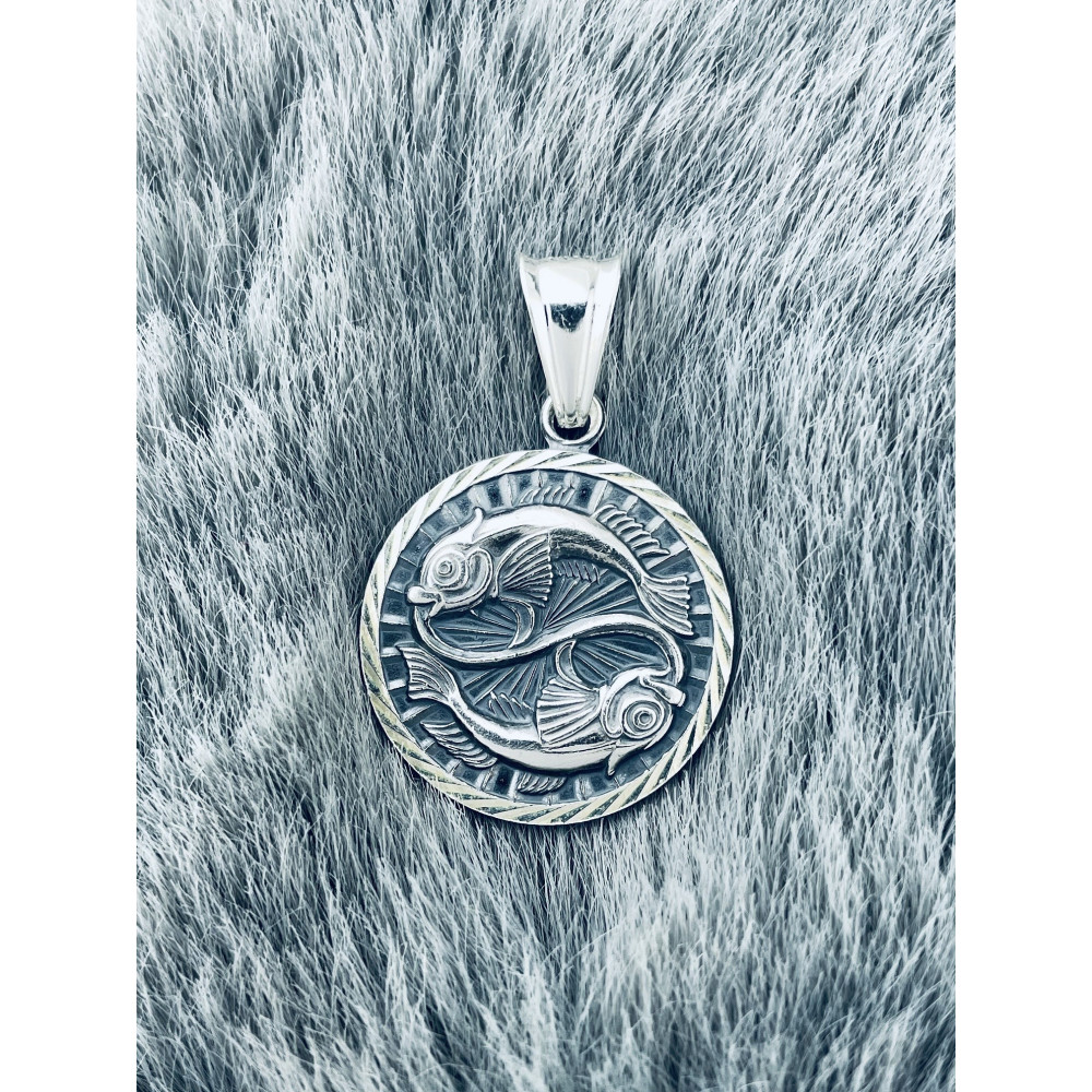 Silber Anhänger Fische Sternzeichen Tierkreiszeichen Horoskop Kettenanhänger