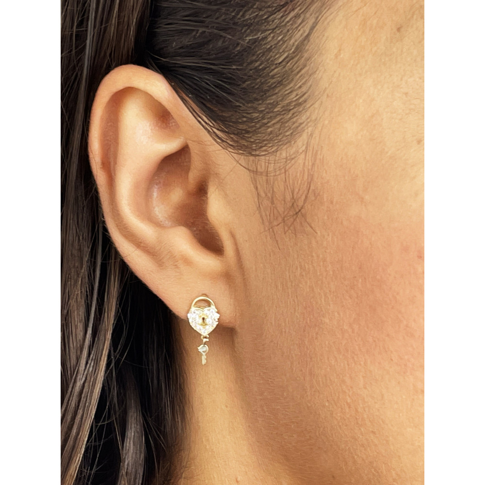 Ohrringe Herzen Ohrhänger OhACrstecker Ohrschmuck Gelbgold Paar