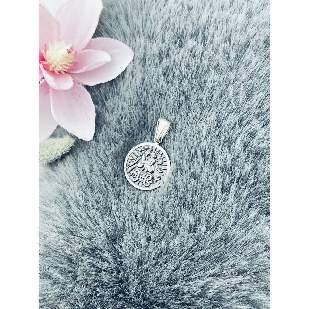 Srebrna zawieszka wisiorek znak zodiaku bliźnięta
