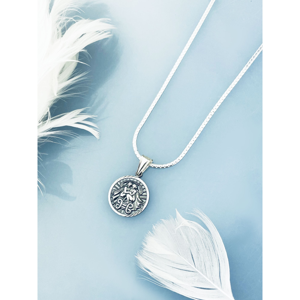 Srebrna zawieszka wisiorek znak zodiaku bliźnięta