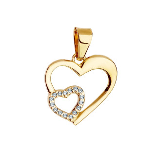 Anhänger Kettenanhänger Gold mit Zirkonia Goldanhänger Herz 585er 14KT