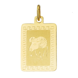 Goldanhänger Gelbgold griechisches Muster Sternzeichen Tierkreiszeichen Widder Horoskop Kettenanhänger