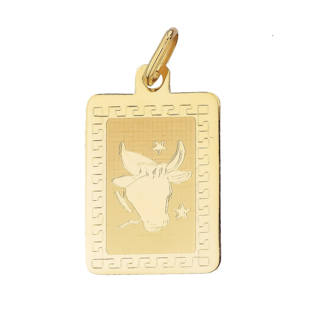 Goldanhänger Gelbgold griechisches Muster Sternzeichen Tierkreiszeichen  Stier Horoskop Kettenanhänger