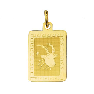 Goldanhänger Gelbgold griechisches Muster Sternzeichen Tierkreiszeichen Steinbock Horoskop Kettenanhänger