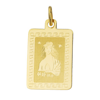 Goldanhänger Gelbgold griechisches Muster Sternzeichen Tierkreiszeichen Jungfrau Horoskop Kettenanhänger