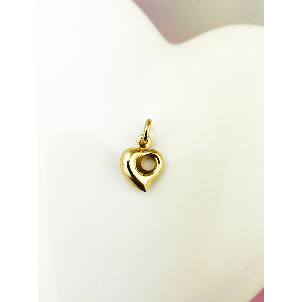 Złoty wisiorek serce figurka zawieszka serduszko z dziurką
