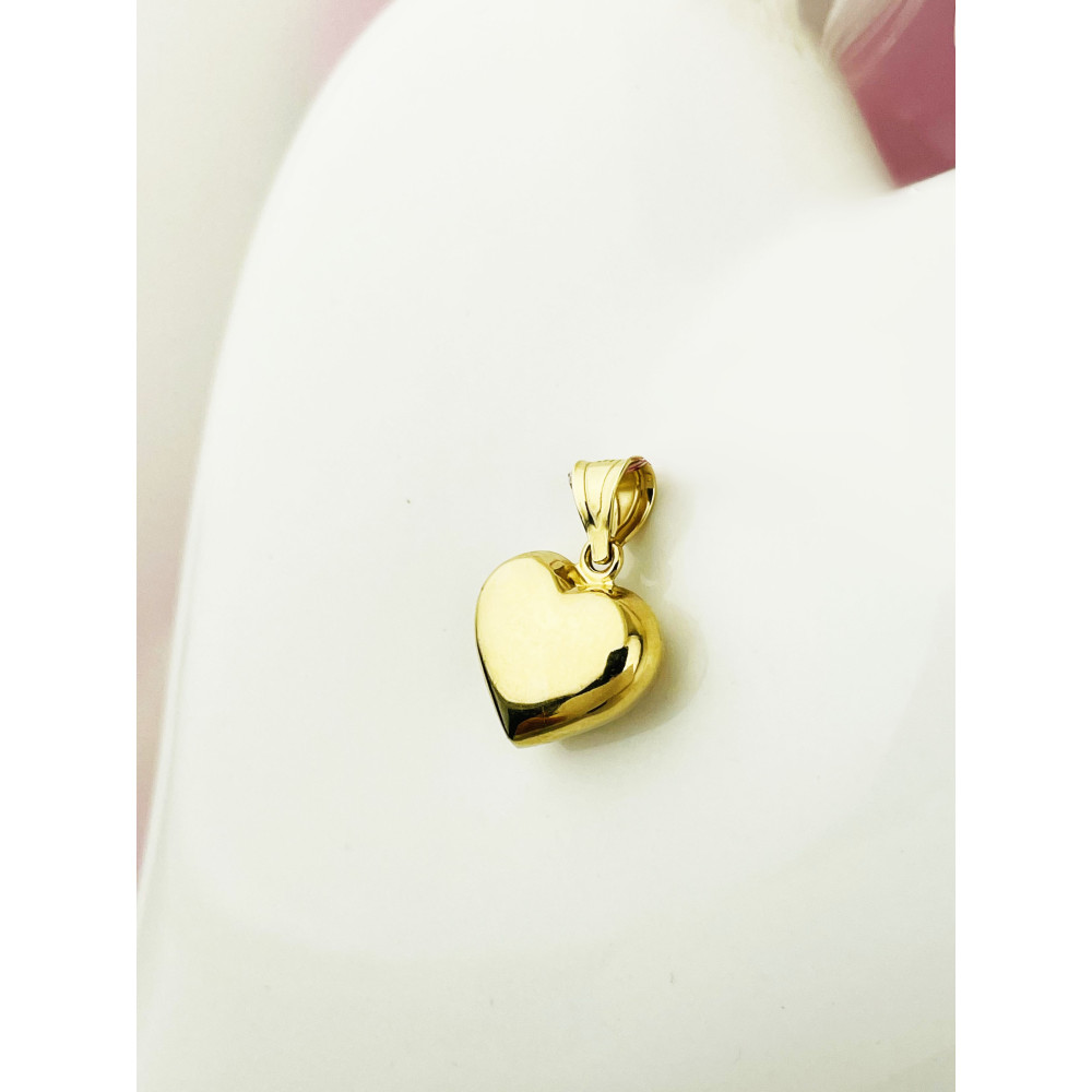 Złoty wisiorek serce frezowane zawieszka serduszko figurka