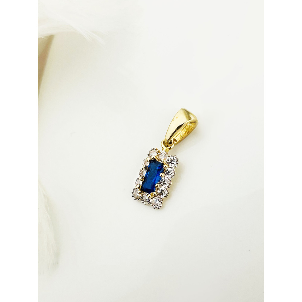 Anhänger mit Zirkonia Markise Kettenanhänger Gelbgold Goldanhänger 585er 14KT