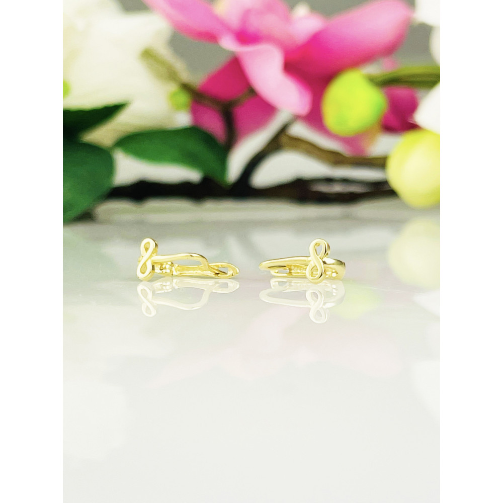 Złote kolczyki nieskończoność