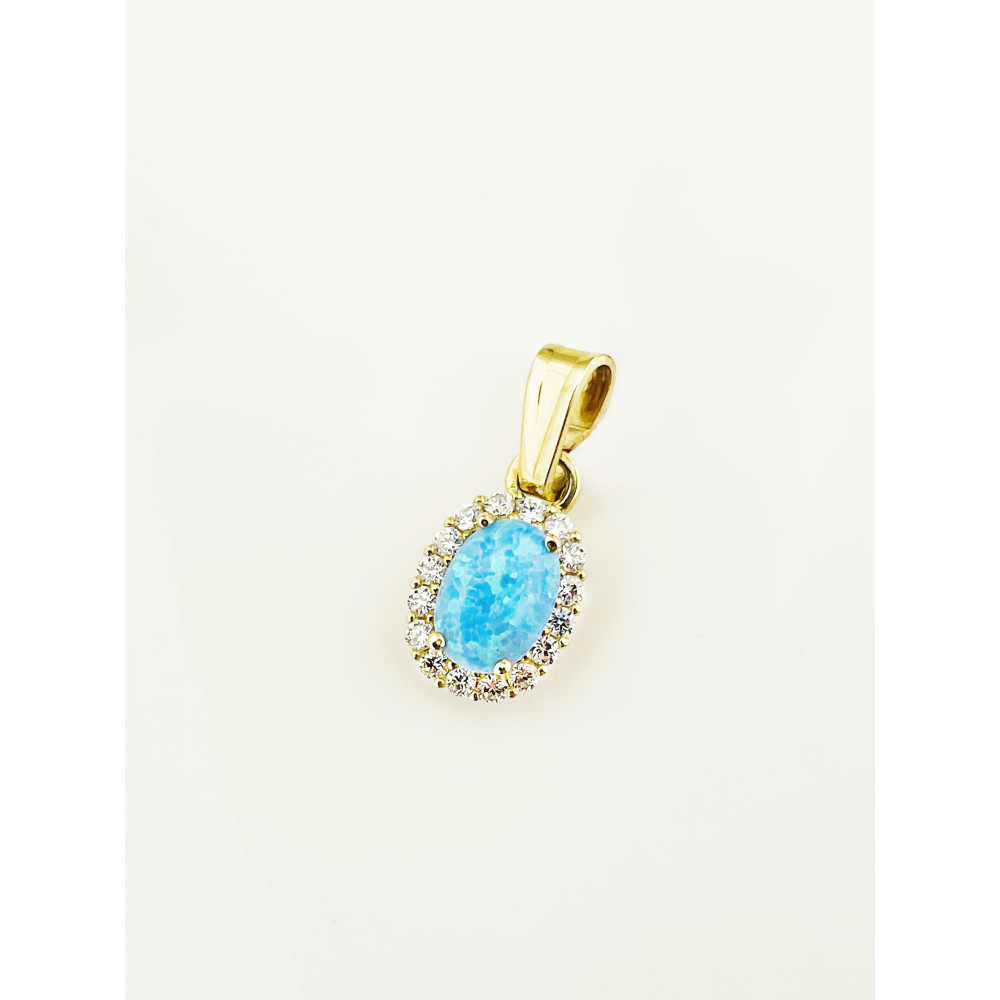 Anhänger mit Zirkonia Markise Kettenanhänger Gelbgold Goldanhänger 585er 14KT