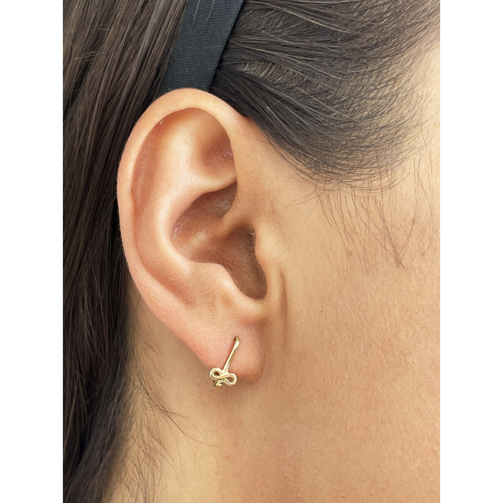 Ohrringe Infinity Ohrhänger Ohrstecker Ohrschmuck Gelbgold Paar