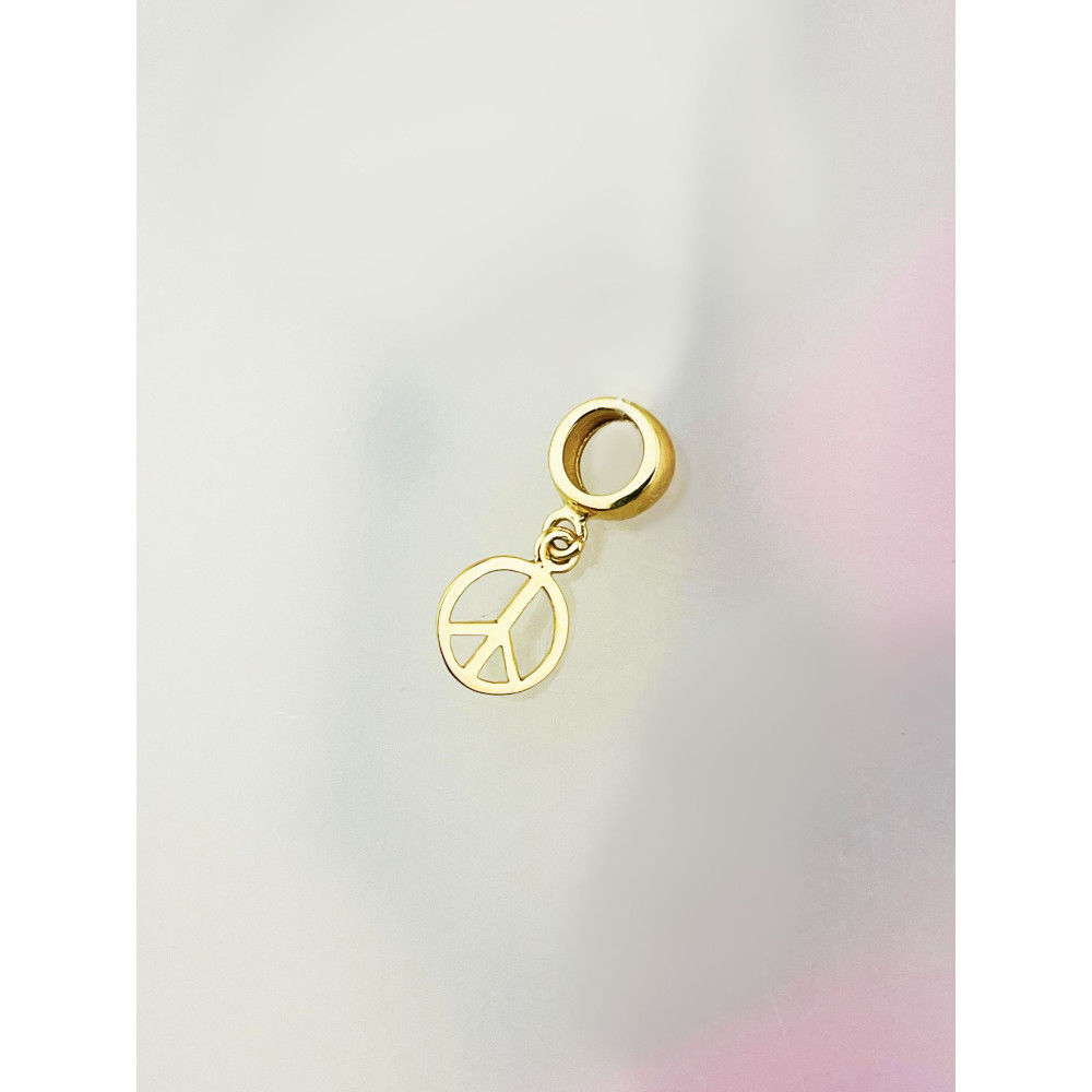 Anhänger Kettenanhänger Peace Zeichen Friedenszeichen Einhänger Charms Gelbgold