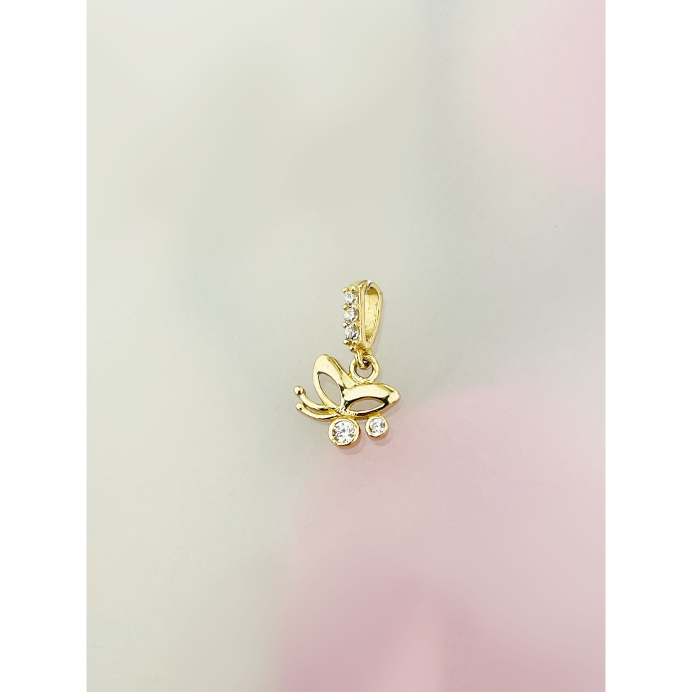 Anhänger Schmetterling Kettenanhänger Gelbgold Goldanhänger mit Zirkonia 585er 14KT