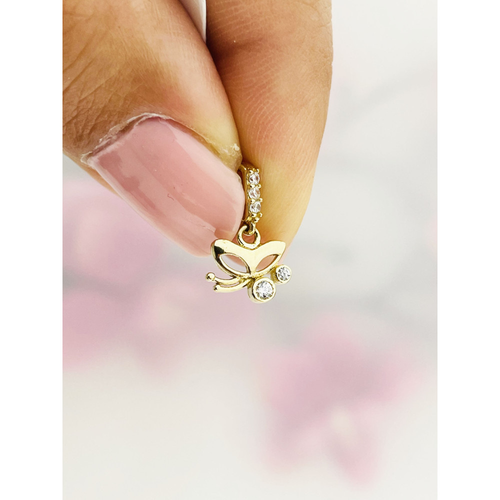 Anhänger Schmetterling Kettenanhänger Gelbgold Goldanhänger mit Zirkonia 585er 14KT