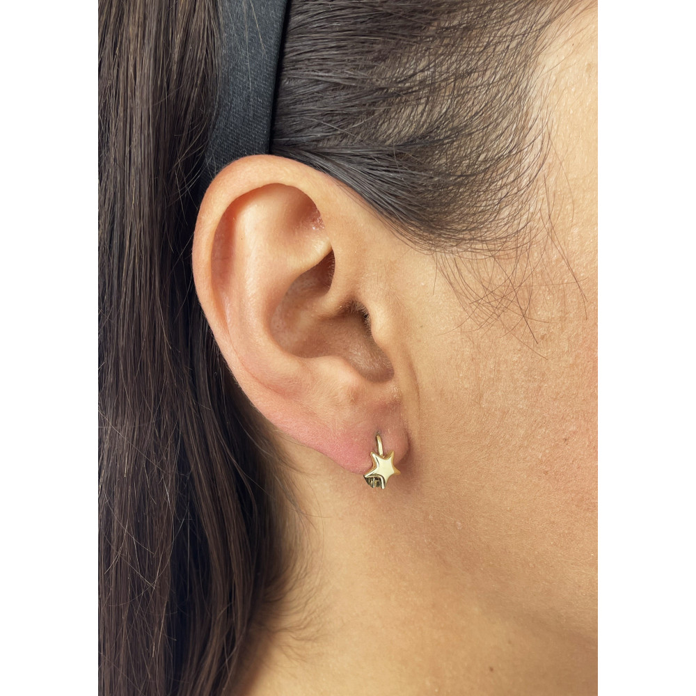 Ohrringe Stern Ohrhänger Ohrstecker Ohrschmuck Gelbgold Paar
