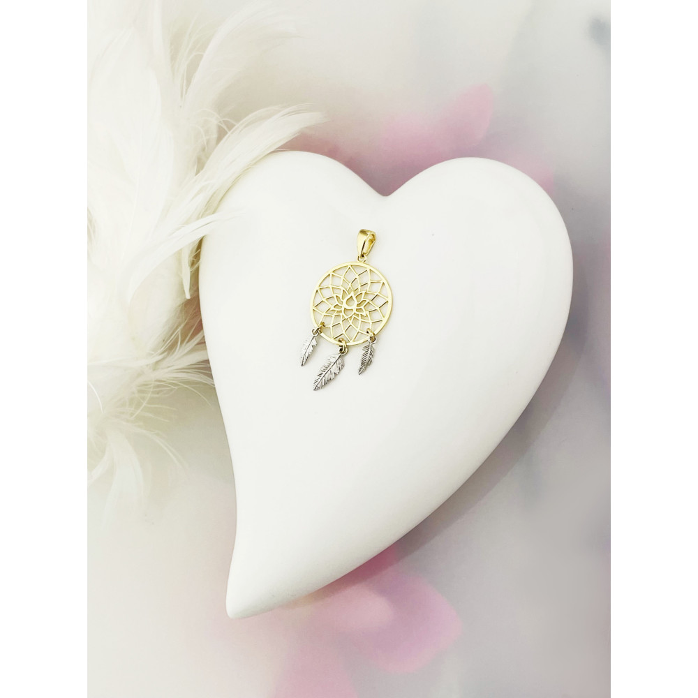 copy of Złoty wisiorek zawieszka rozeta ażurowa