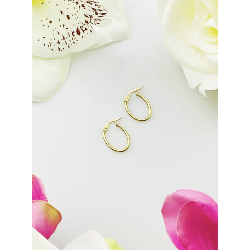 Creolen Ohrringe Ohrhänger Ohrstecker Ohrschmuck Gelbgold Paar 585er 14kt