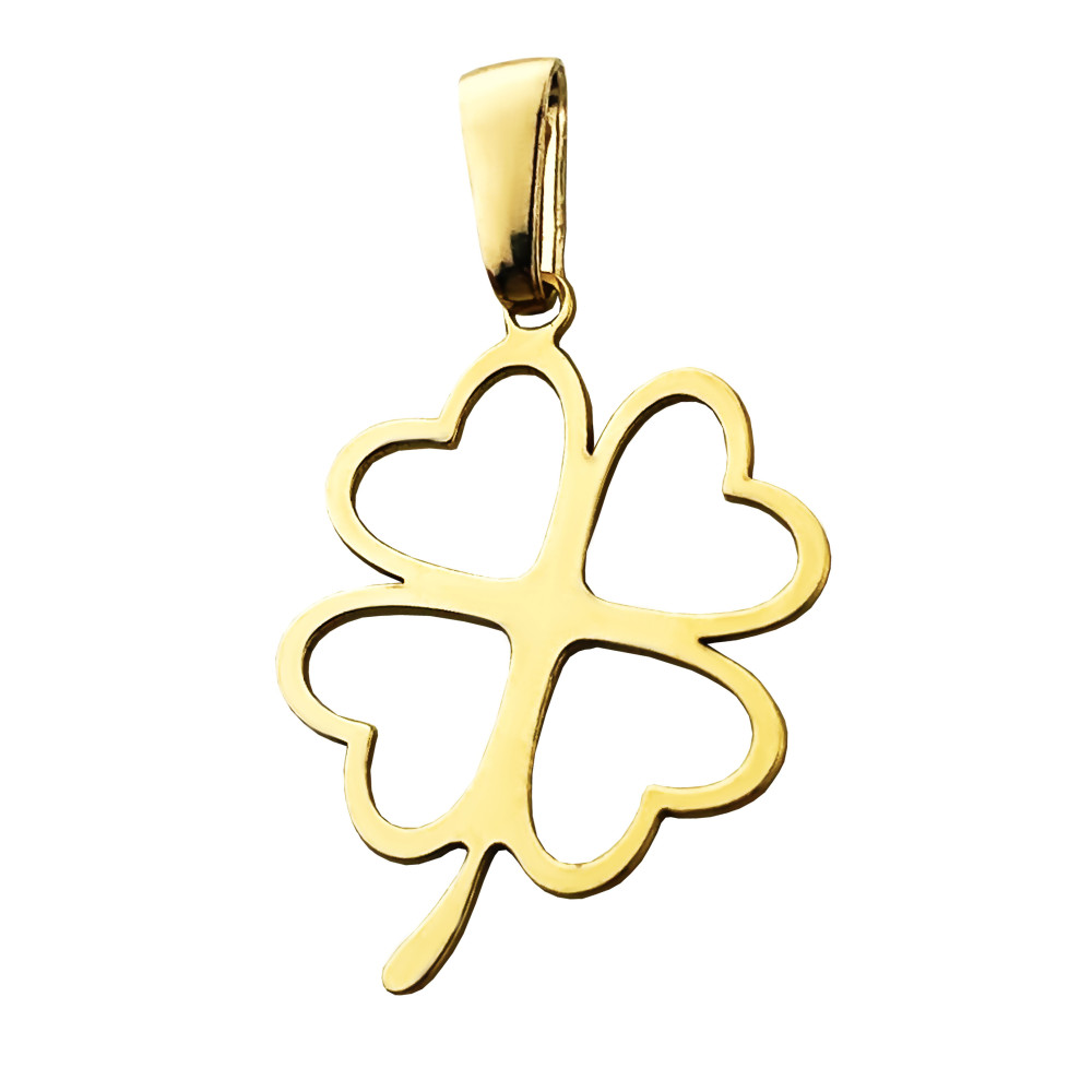 Anhänger Kettenanhänger Gelbgold Goldanhänger  vierblättriges Kleeblatt 585er 14KT