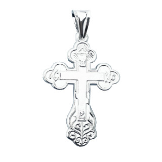 Silber Anhänger orthodoxes Kreuz mit Jesus Christus Erstkommunion Taufe
