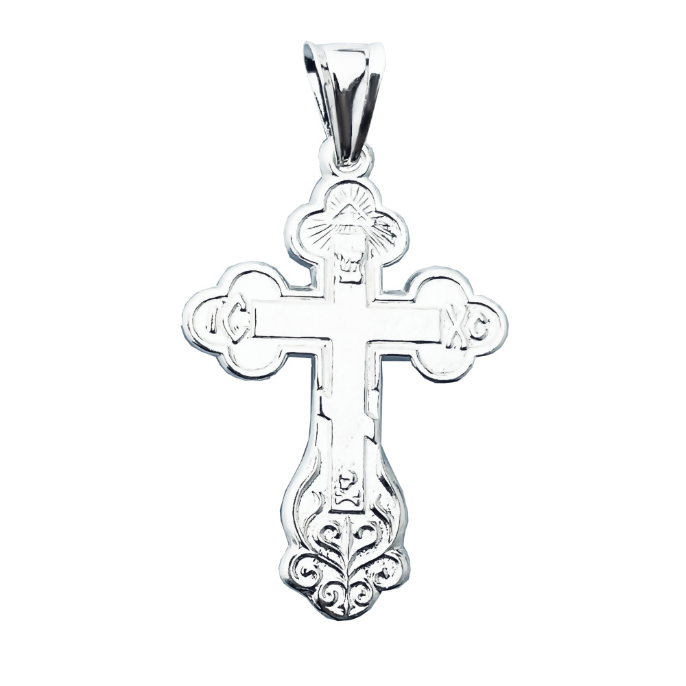 Silber Anhänger orthodoxes Kreuz mit Jesus Christus Erstkommunion Taufe