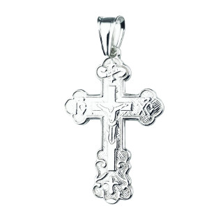 Silber Anhänger orthodoxes Kreuz mit Jesus Christus Erstkommunion Taufe