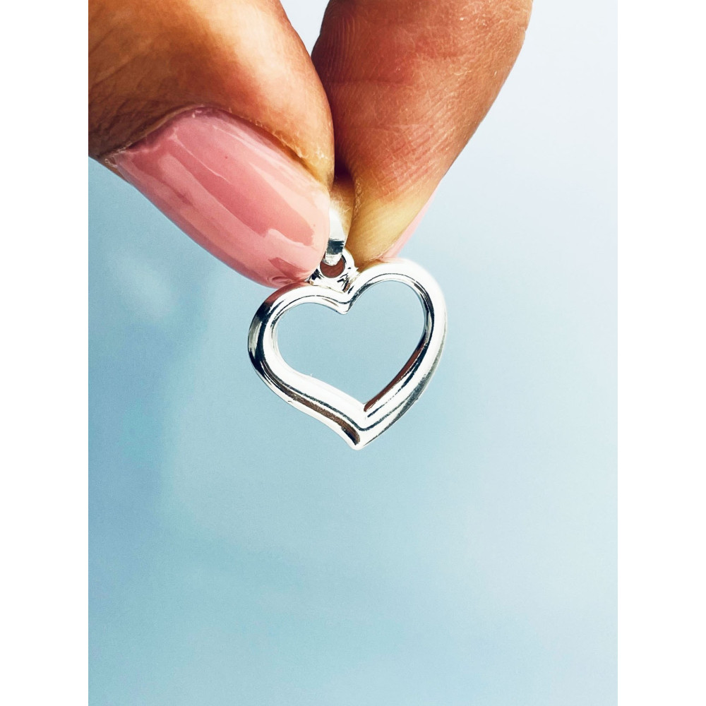 Srebrny wisiorek zawieszka serce serduszko polerowane