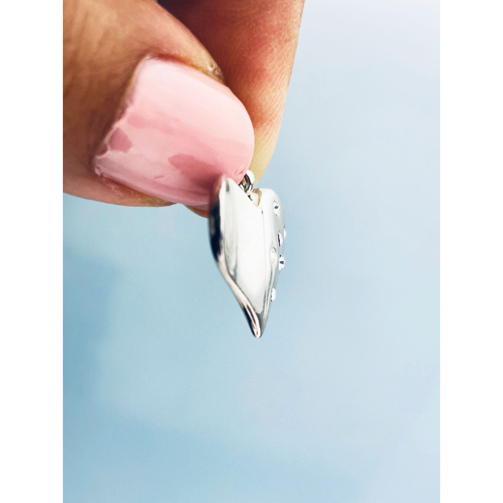 Silber Damen Medaillon Anhänger Herz mit Zirkonia