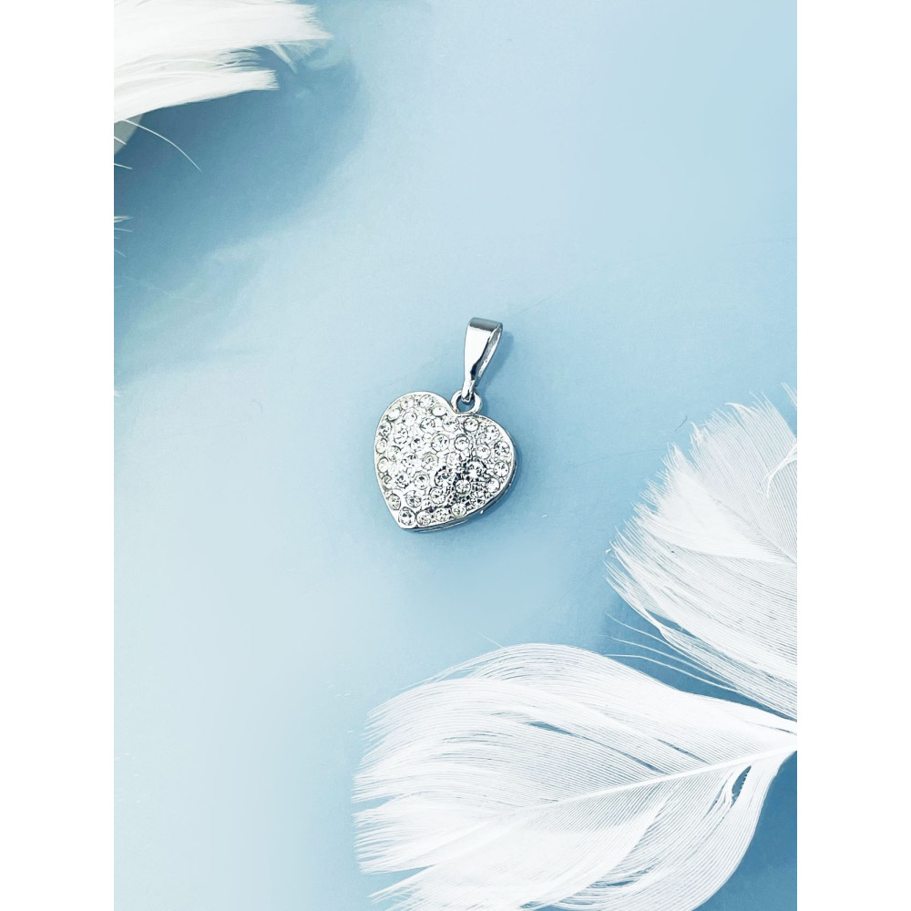 925 Silber Damen Medaillon Anhänger Herz mit Zirkonia