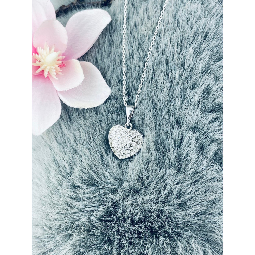 925 Silber Damen Medaillon Anhänger Herz mit Zirkonia