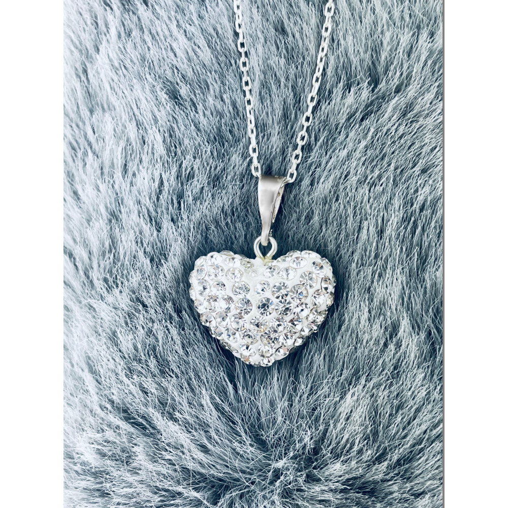 925 Silber Damen Medaillon Anhänger Herz mit Zirkonia