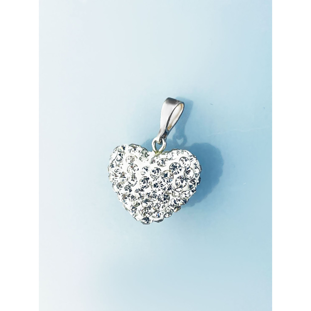 925 Silber Damen Medaillon Anhänger Herz mit Zirkonia