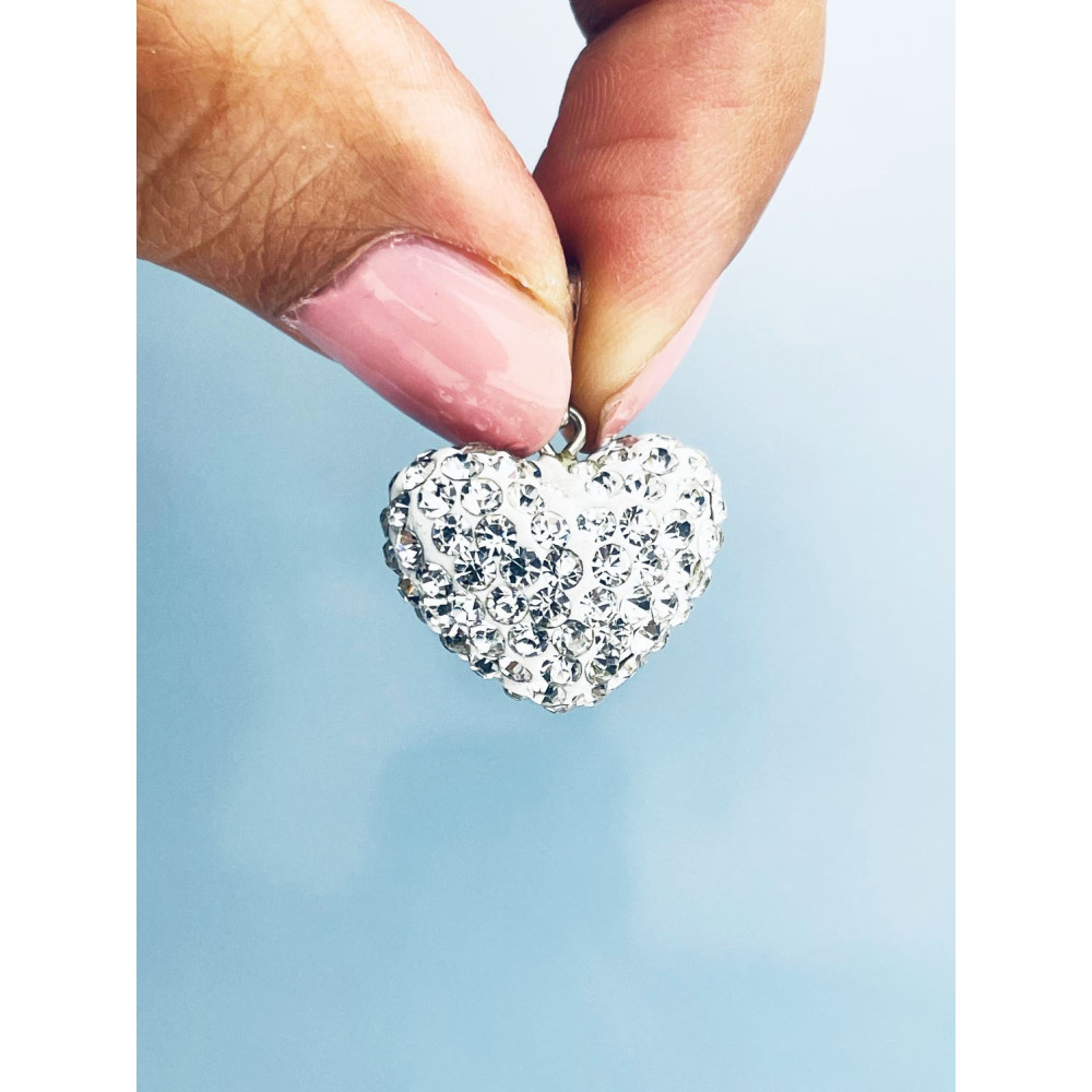 925 Silber Damen Medaillon Anhänger Herz mit Zirkonia