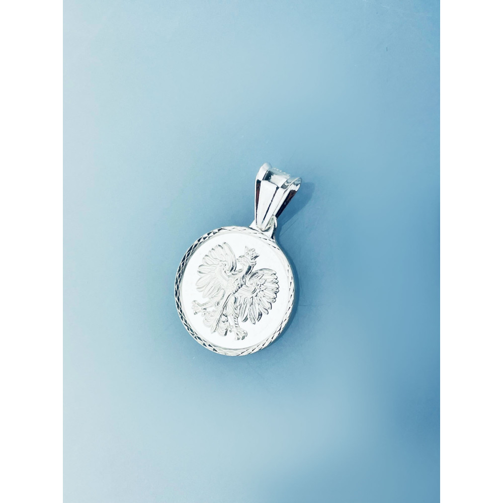 925 Silber Anhänger Anhänger Weißer Adler in Krone Emblem