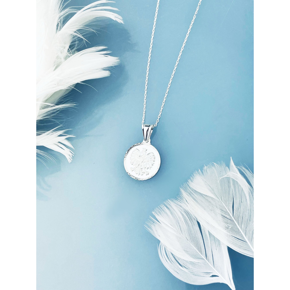 Srebrny wisiorek zawieszka Orzeł Biały w Koronie Godło Polski