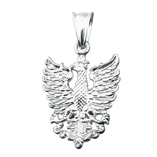925 Silber Anhänger Anhänger Weißer Adler in Krone Emblem
