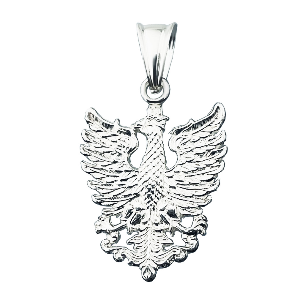 925 Silber Anhänger Anhänger Weißer Adler in Krone Emblem