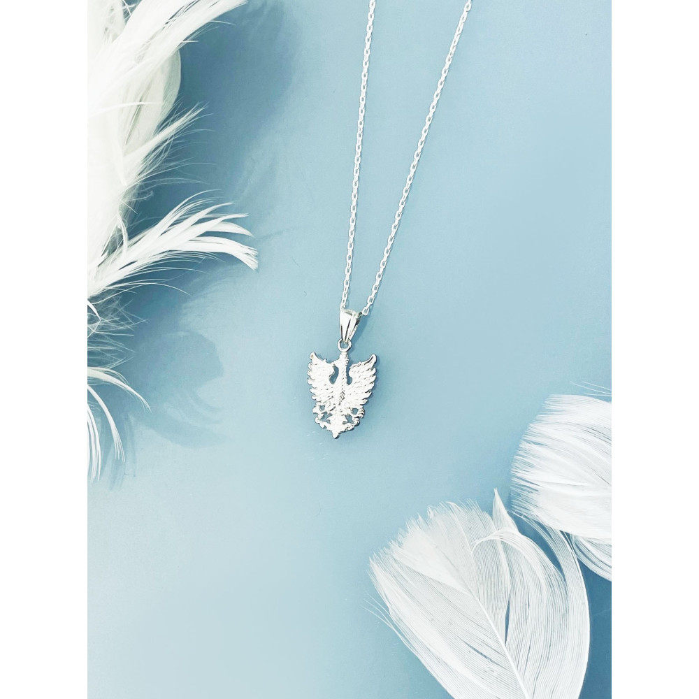 Srebrny wisiorek zawieszka Orzeł Biały w Koronie Godło Polski