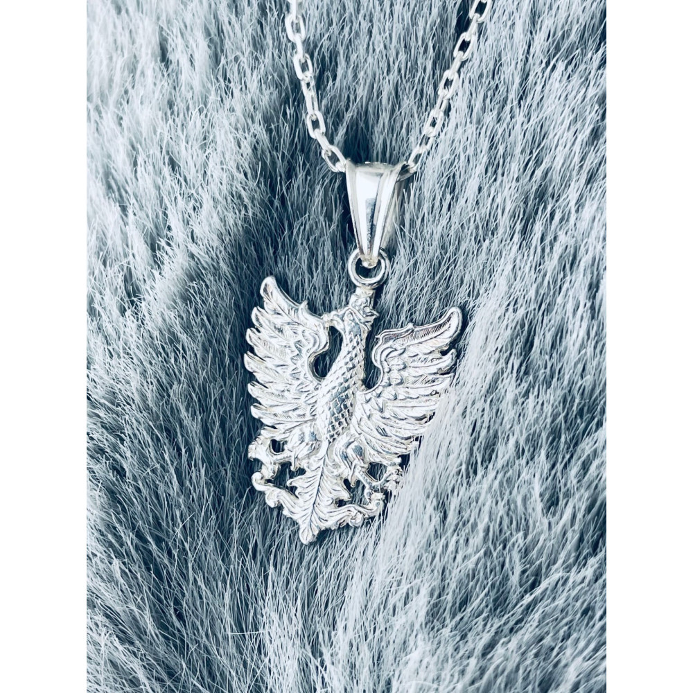 925 Silber Anhänger Anhänger Weißer Adler in Krone Emblem