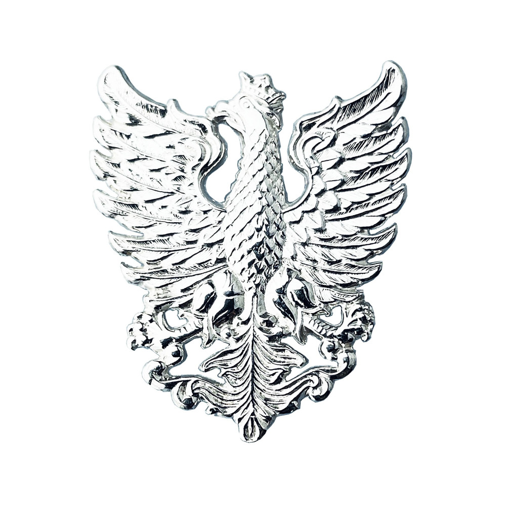 Srebrny wisiorek Orzeł Biały w Koronie Godło Polski zawieszka patriotyczna