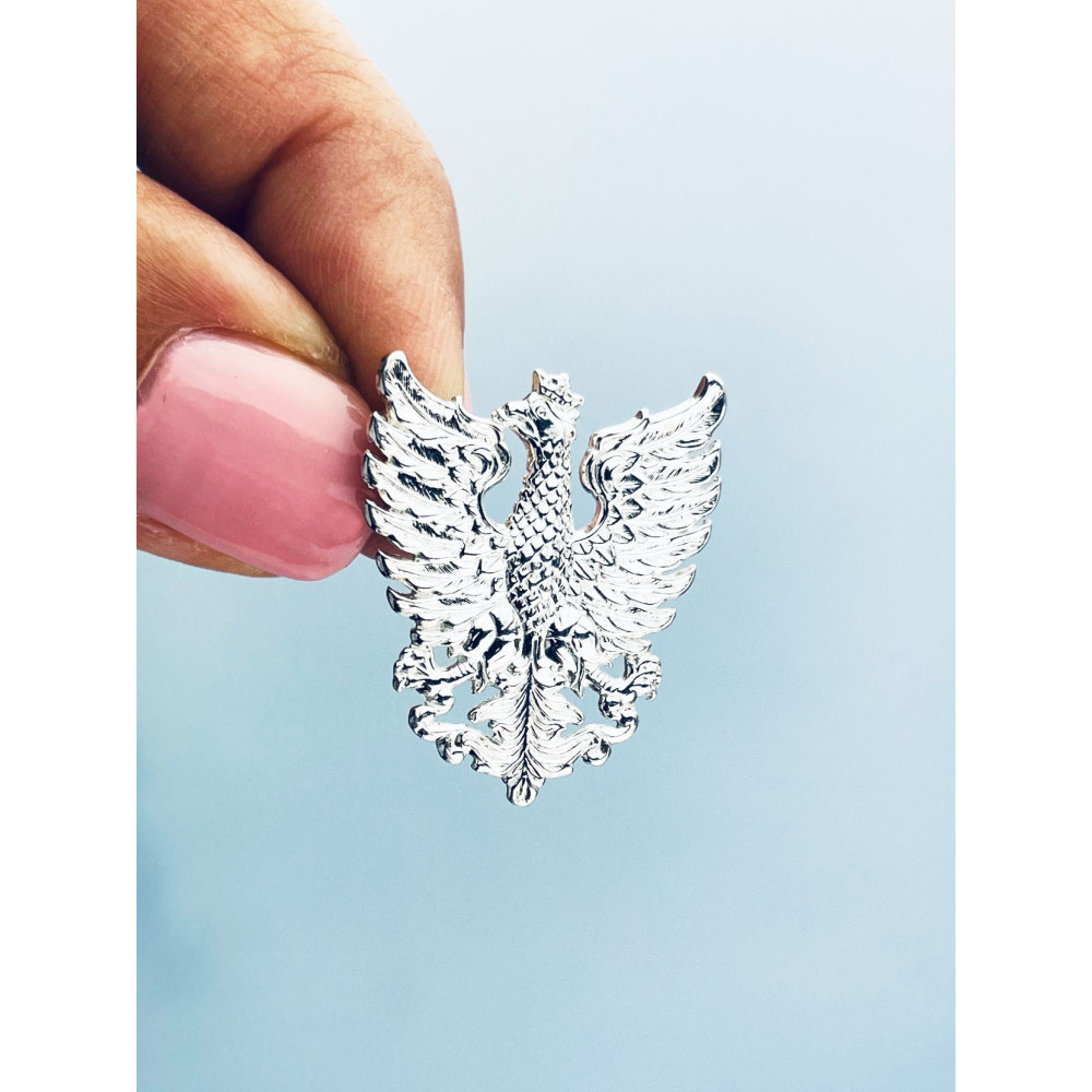 925 Silber Anhänger Anhänger Weißer Adler in Krone Emblem