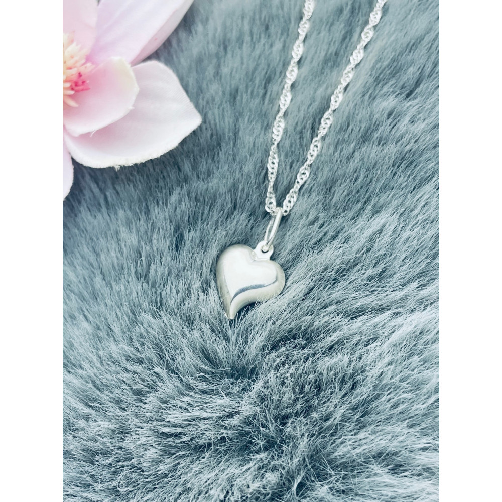 Silber Damen Medaillon Anhänger Herz