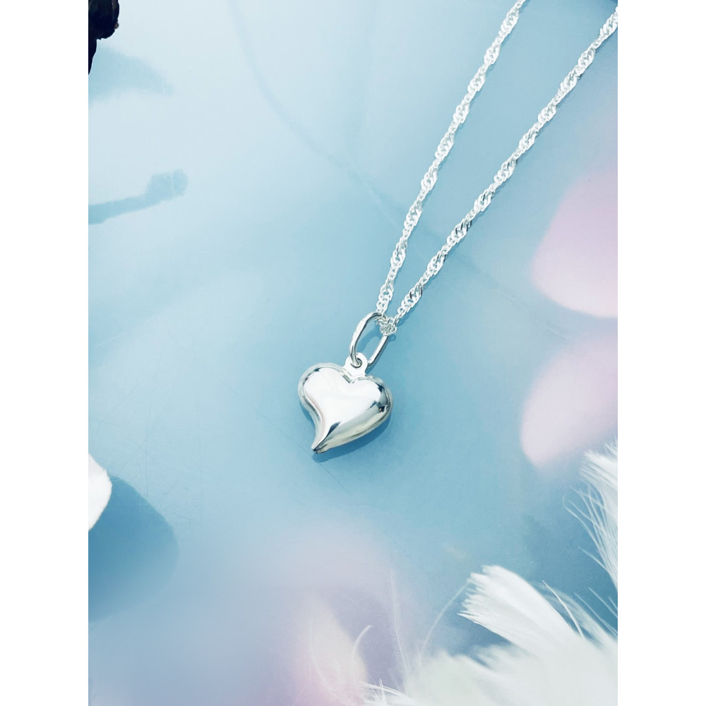 925 Silber Damen Medaillon Anhänger Herz