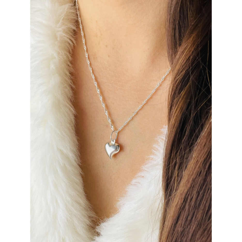 925 Silber Damen Medaillon Anhänger Herz