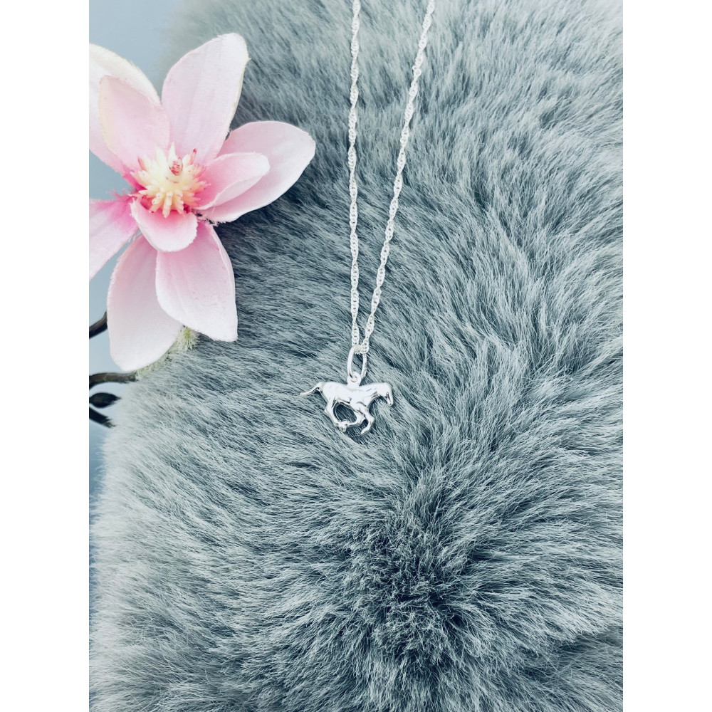 925 Silber Damen Medaillon Anhänger Pferd