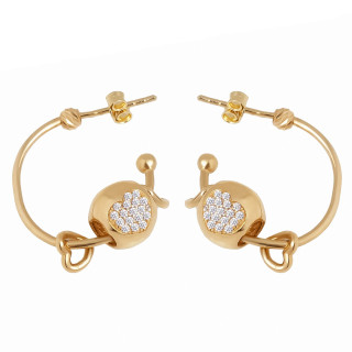 copy of Złote kolczyki przecinki z cyrkoniami