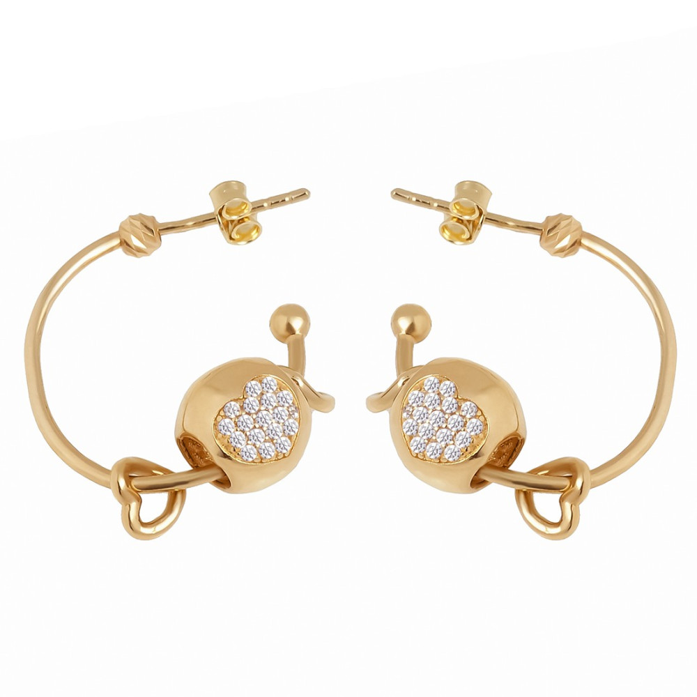 Ohrringe Herz Ohrhänger Ohrstecker Ohrschmuck Gelbgold Paar