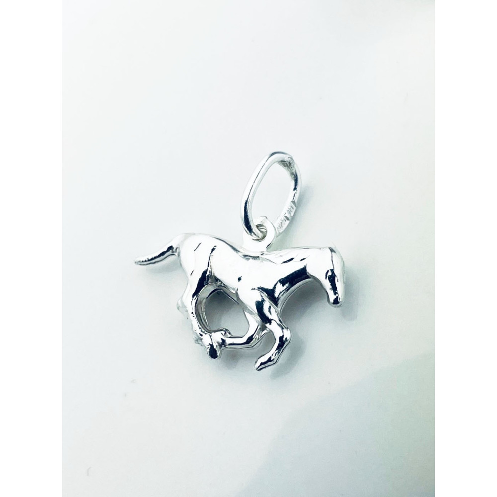 925 Silber Damen Medaillon Anhänger Pferd