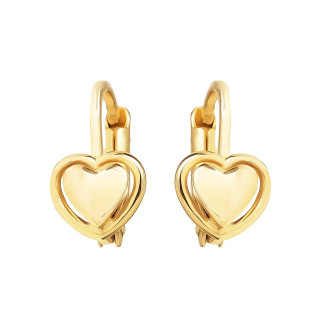 Złote kolczyki serca
