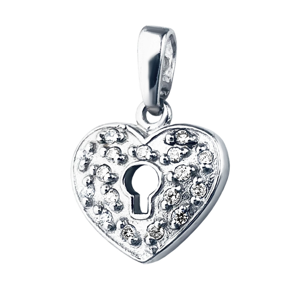 925 Silber Damen Medaillon Anhänger Herz mit Zirkonia